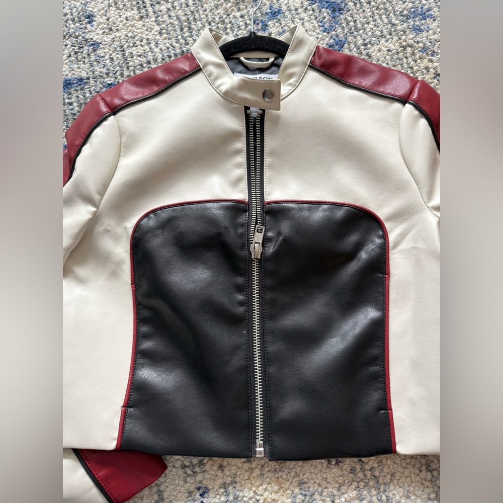 Garage Cream and Black Jacket with Red Details (Barley Worn)